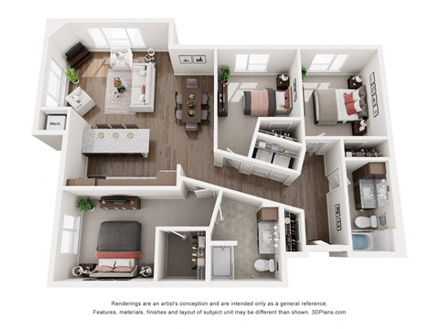 C1 Floor Plan at Sonder House, Brooklyn Center, Minnesota